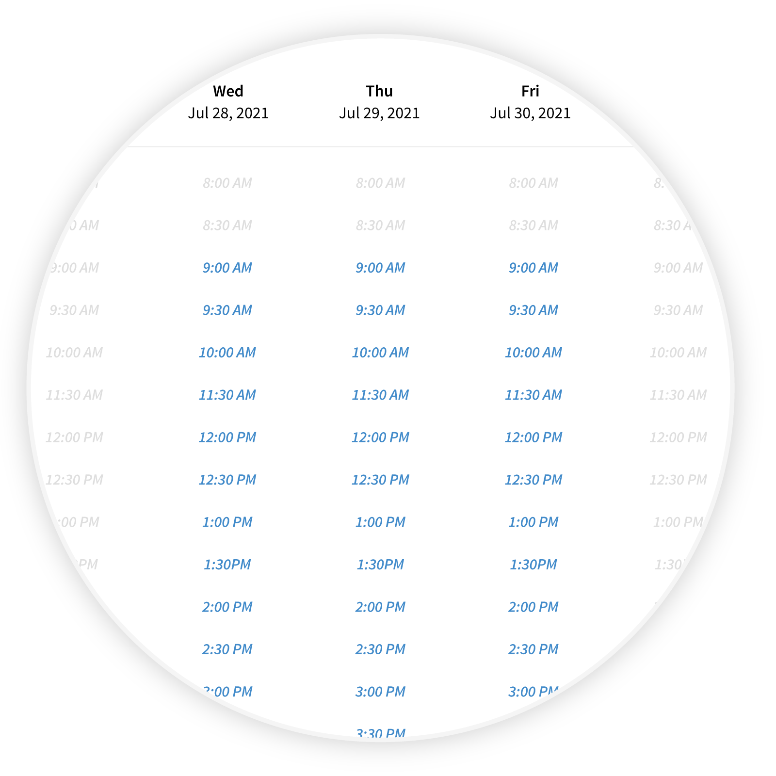 Interview Scheduling Focus Circle