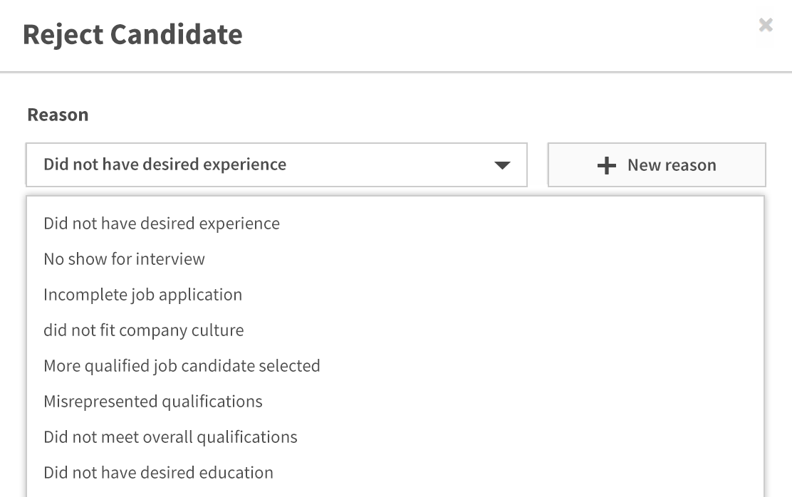 Reject Candidates