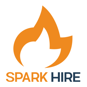 blue and orange vertical spark hire logo